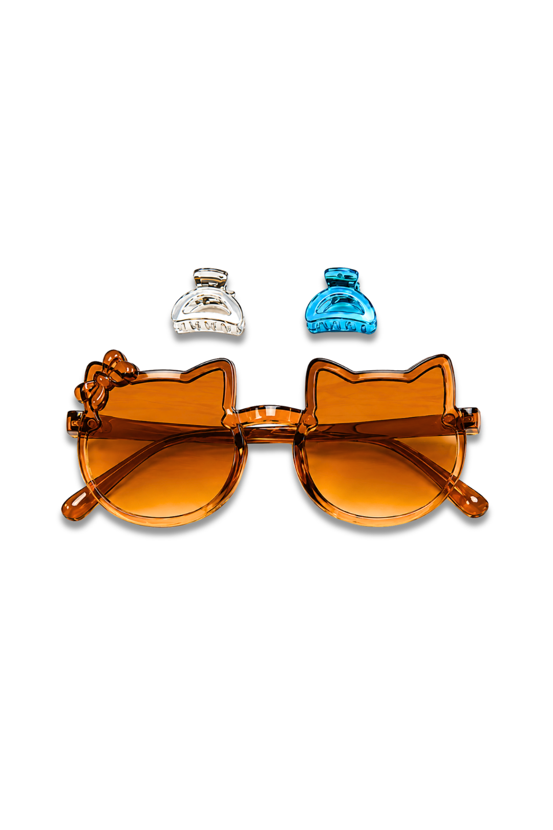 Cat Shape Sunglasses with Hair Clips