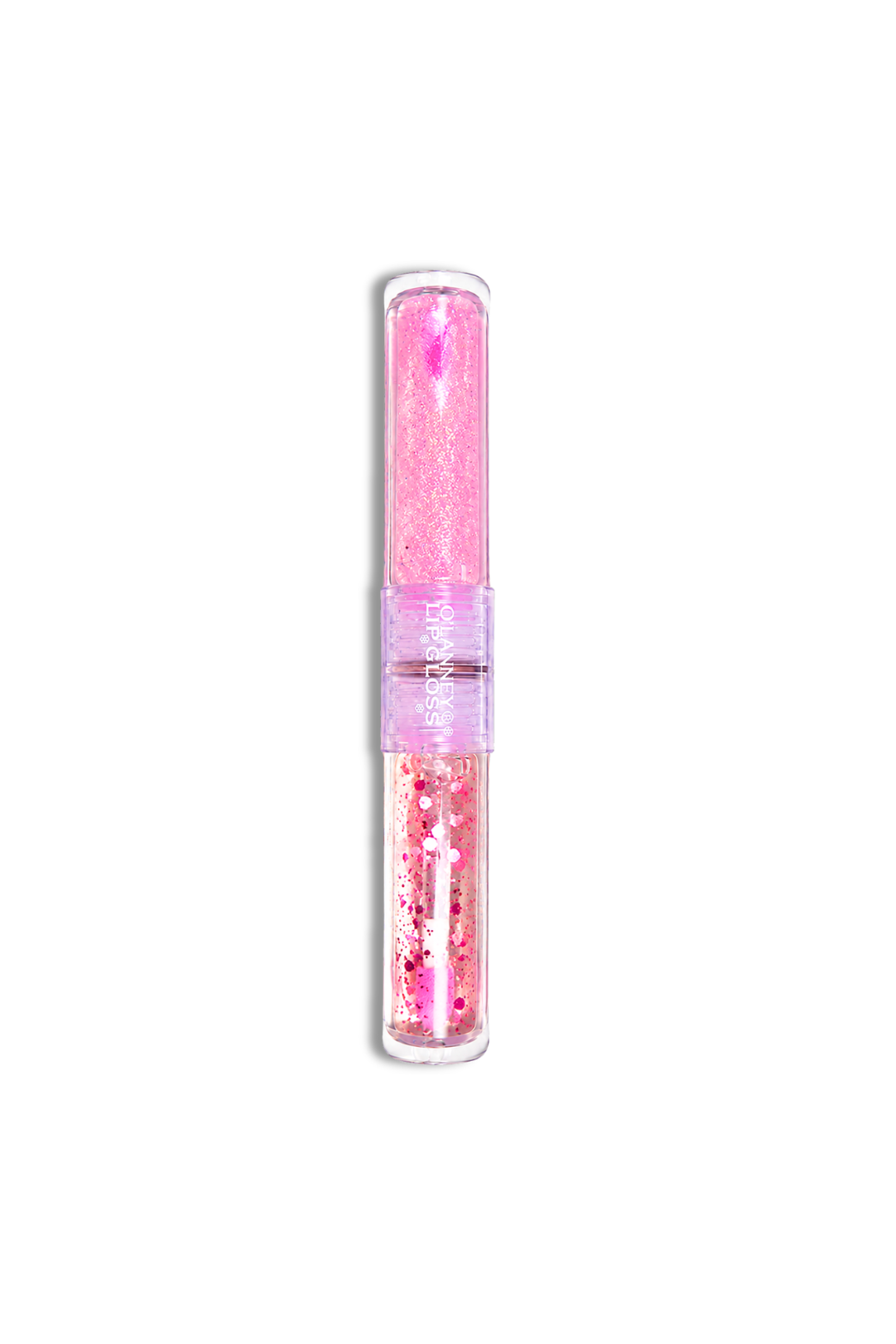 O'LANNEY Double Sided Glitter Lip Gloss and Clear Gloss Wand