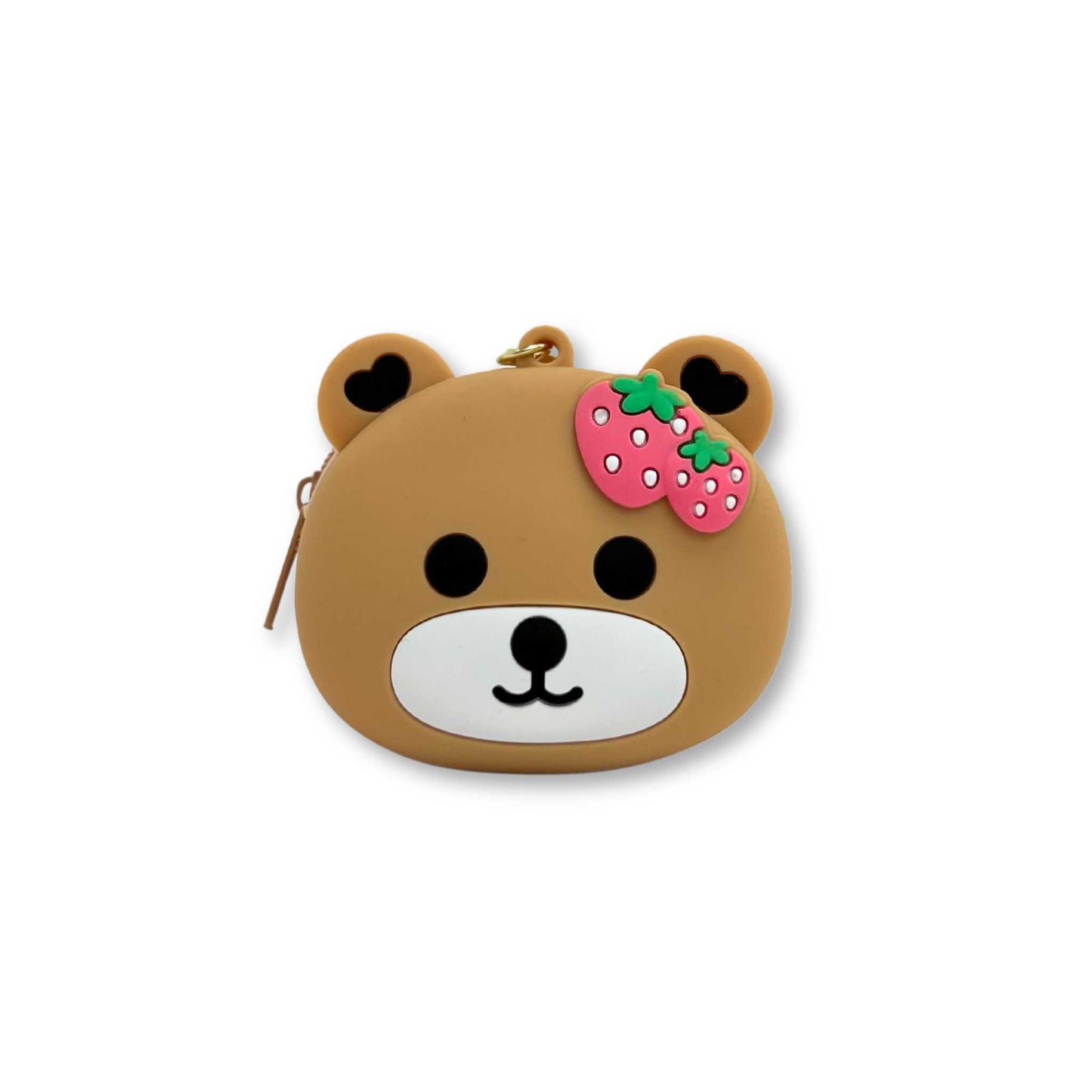 K29 Strawberry Bear Silicone Keychain Pouch