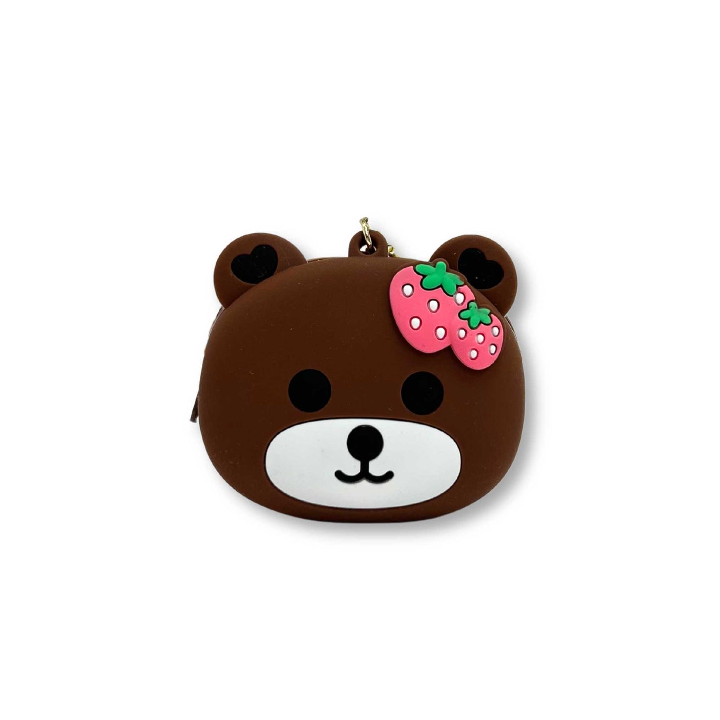 K29 Strawberry Bear Silicone Keychain Pouch