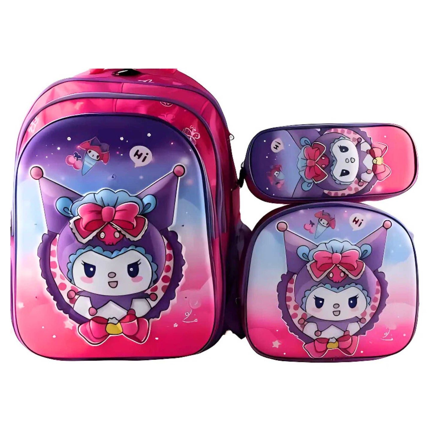 G618 Kuromi 3-piece Backpack Set