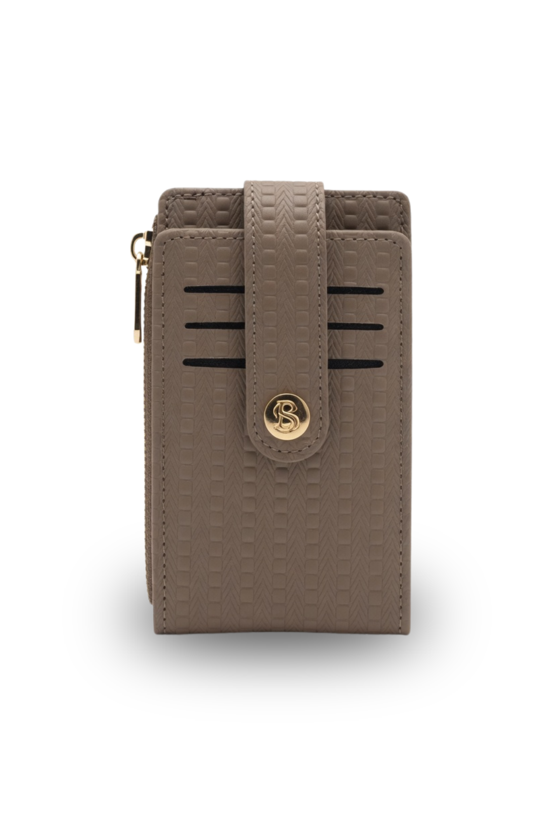 Woven Texture Snap Card Wallet