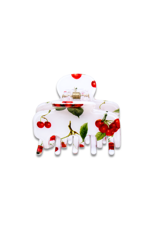 Cherry Print Hair Claw Clip