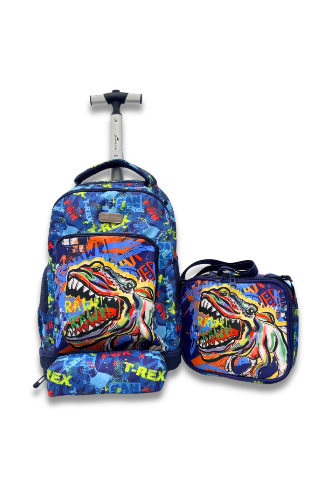 Dinosaur T-Rex Kids 3-Piece Trolley Backpack Set