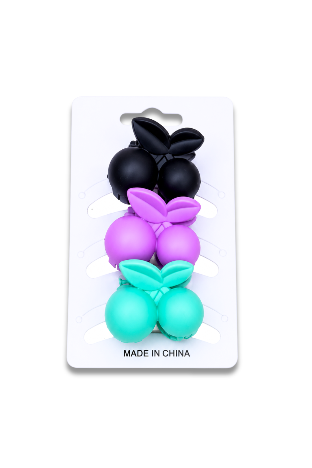 Colored Cherry 3 Piece Hair Claw Clip Set