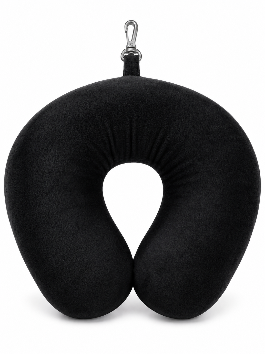 Plush U-Shaped Travel Neck Pillow with Clip