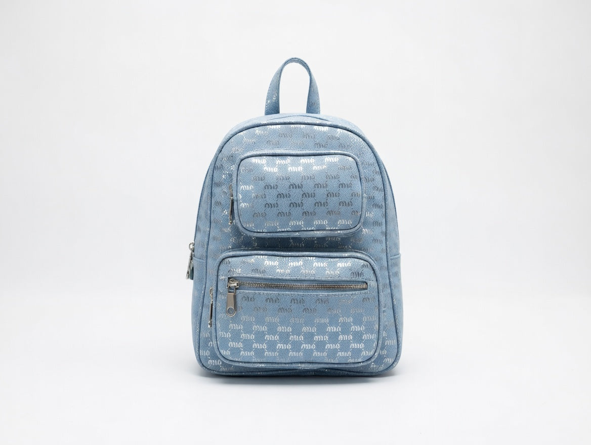 Shiny patterned mini backpacks