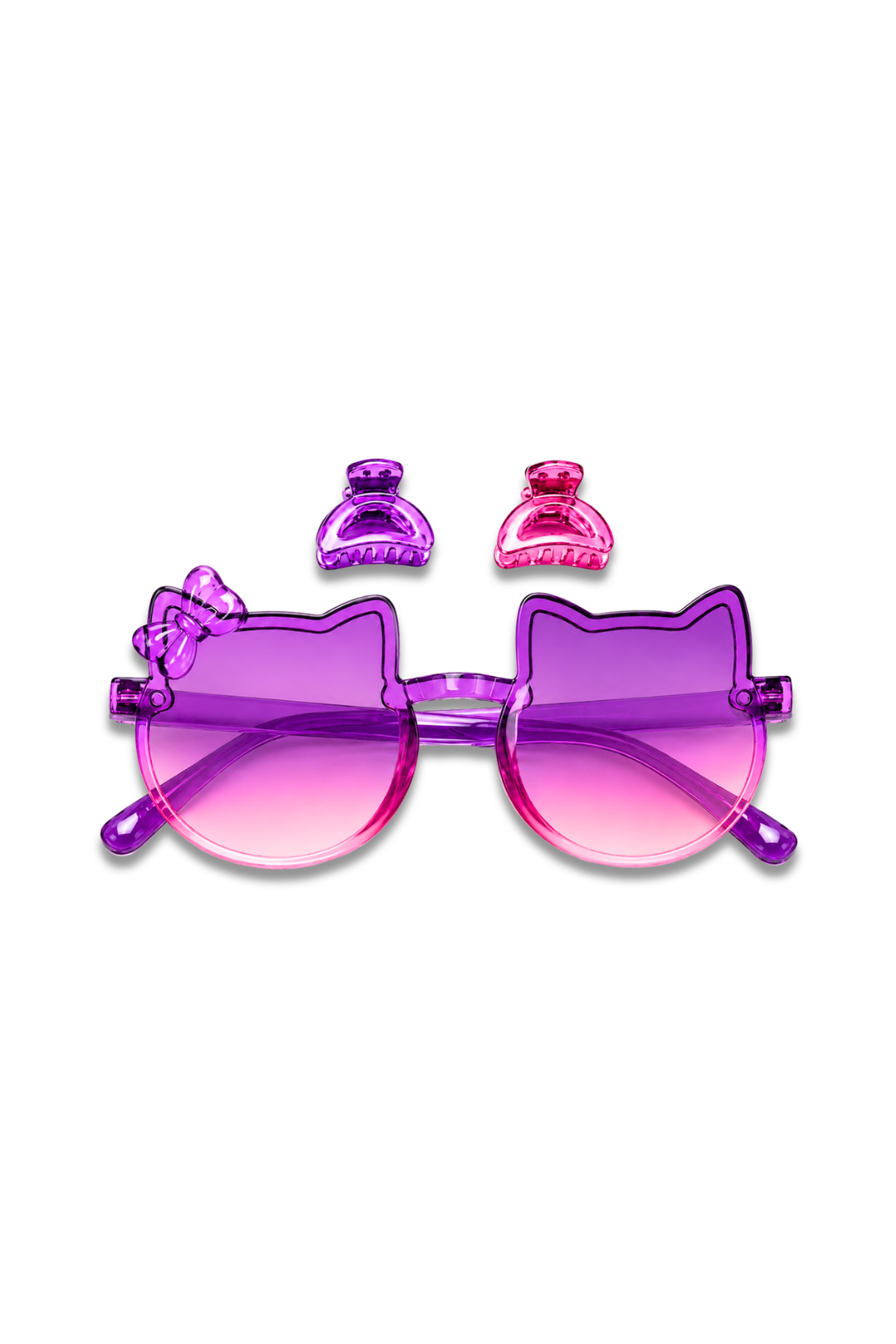 Cat Shape Sunglasses with Hair Clips