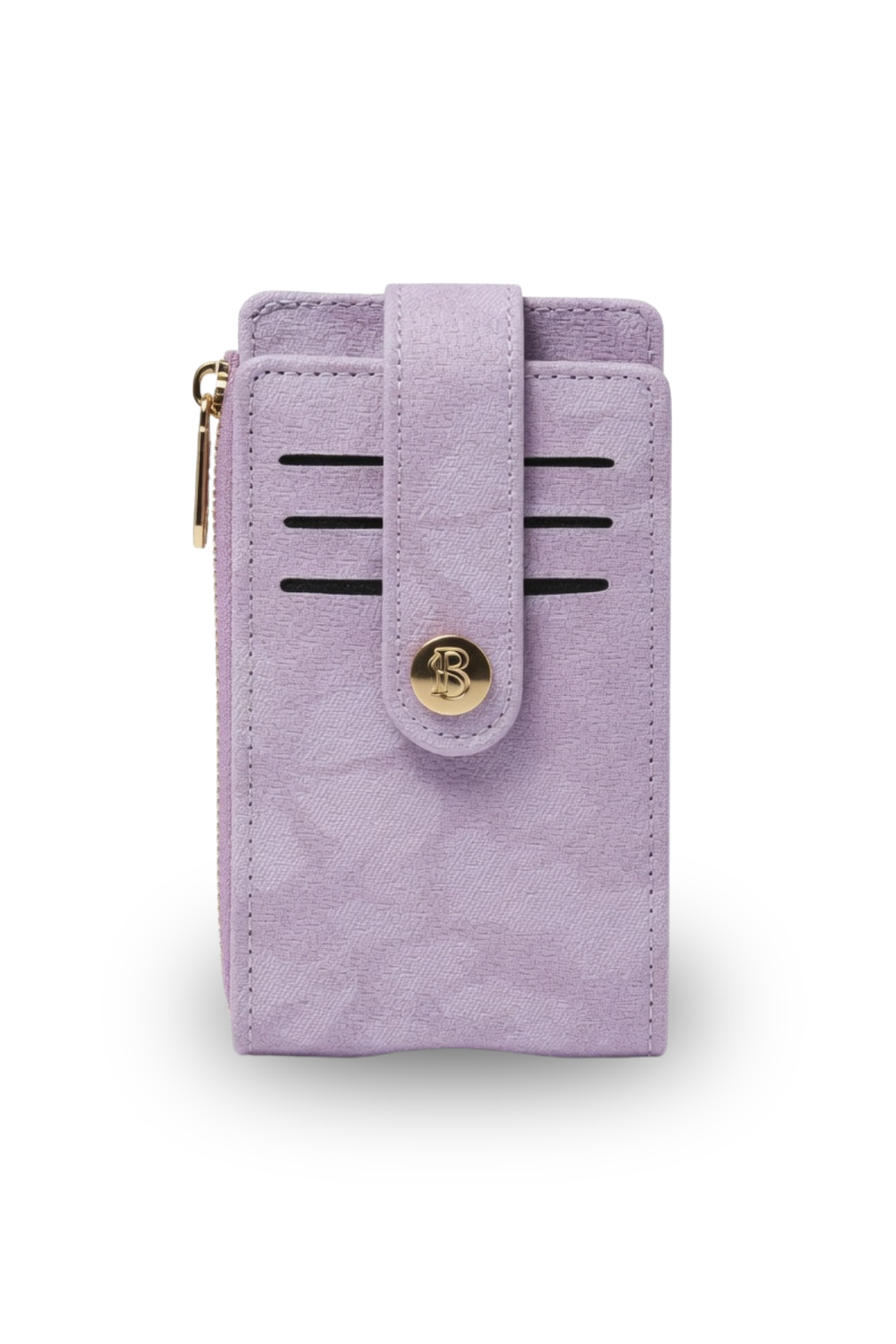 Floral Textured Snap Card Wallet