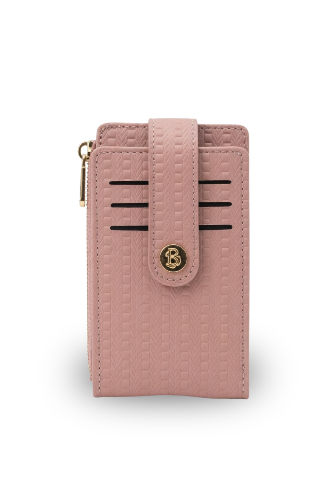 Woven Texture Snap Card Wallet