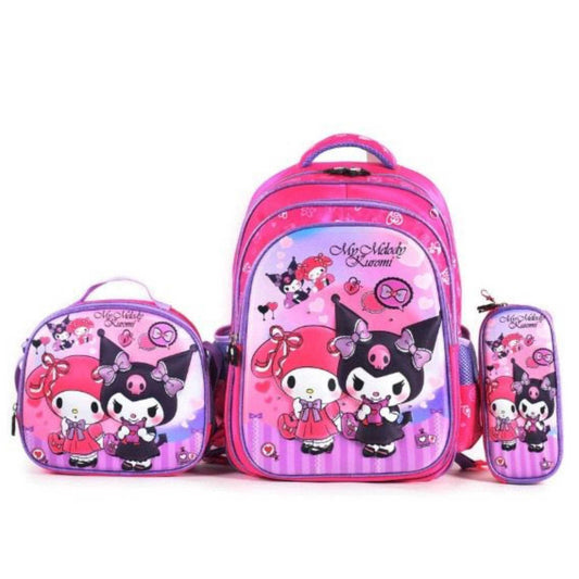 BC382 My Melody & Kuromi 3 Piece Backpack Set