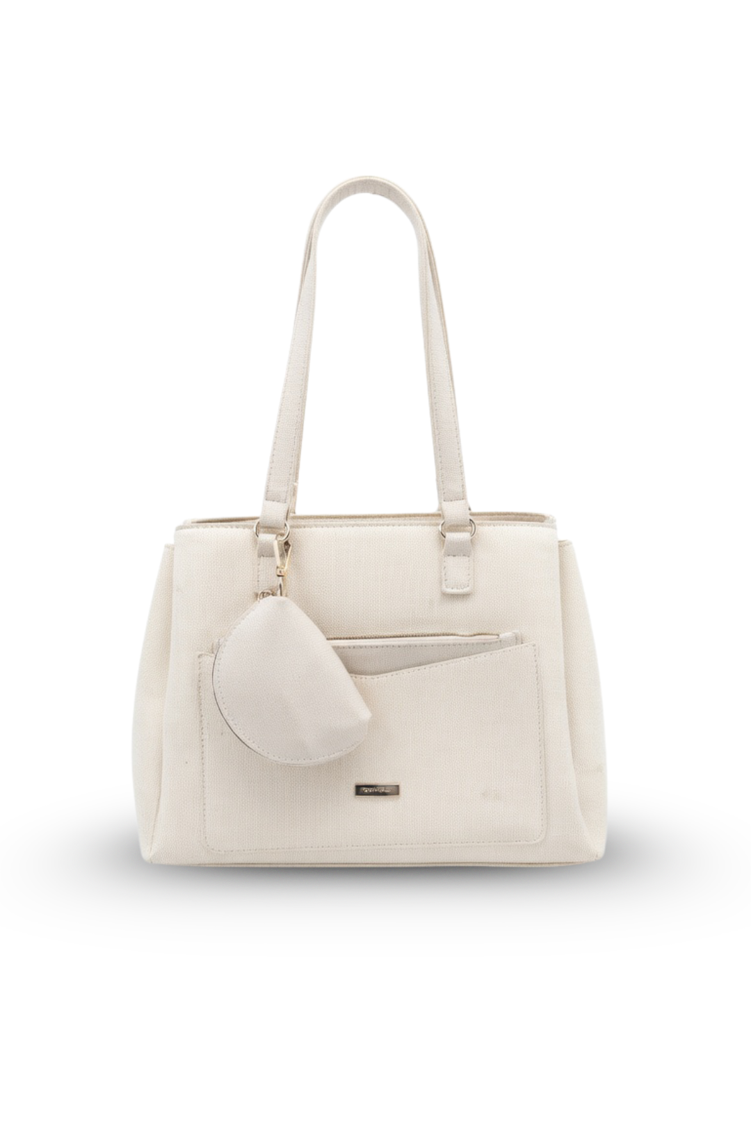 Structured Tote Handbag with Strap & Mini Pouch