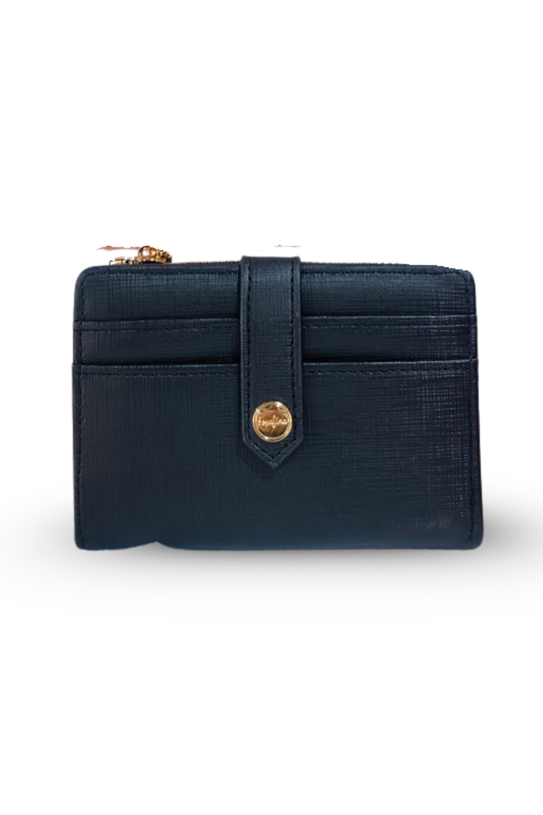 Textured Mini Wallet with Card Slots  Zip Closure