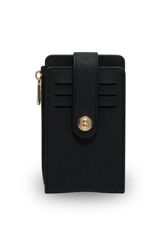 Textured Snap Closure Card Wallet
