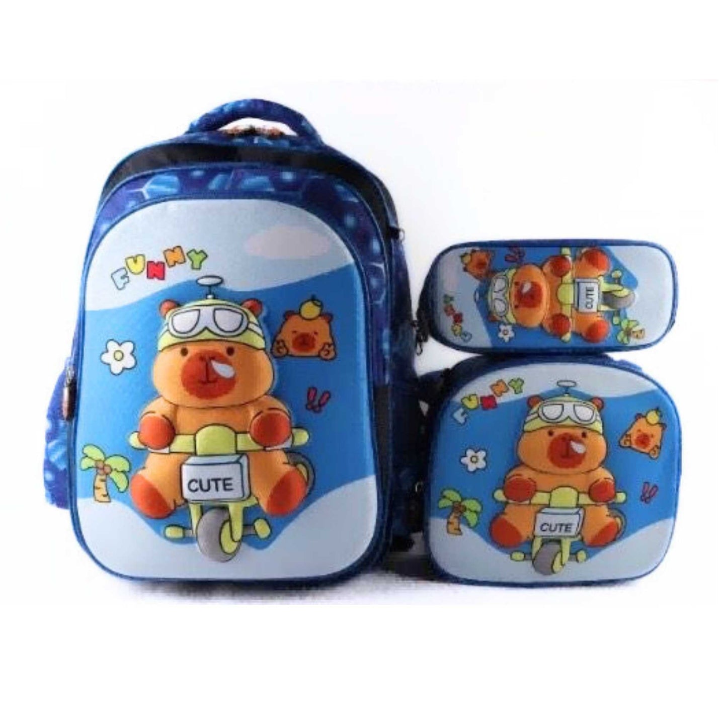 Capybara 3 Piece Backpack set