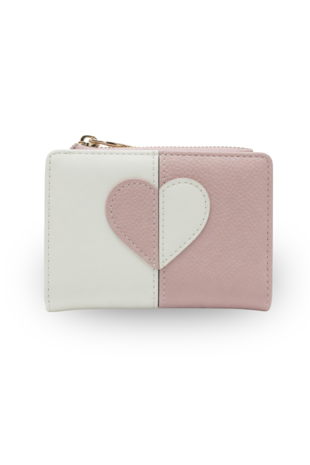 Heart Patch Color block Mini Wallet
