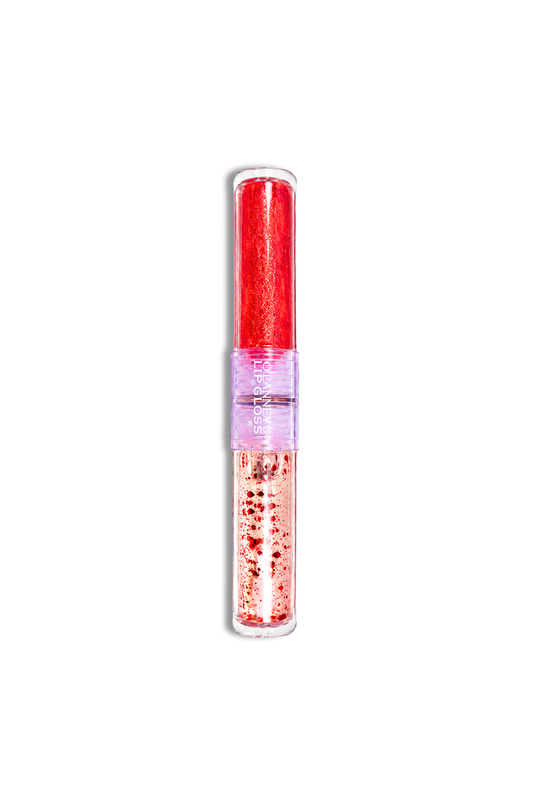 O'LANNEY Double Sided Glitter Lip Gloss and Clear Gloss Wand