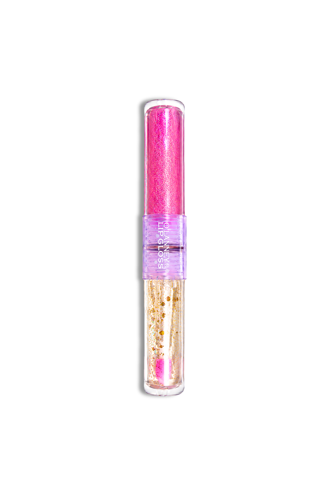 O'LANNEY Double Sided Glitter Lip Gloss and Clear Gloss Wand