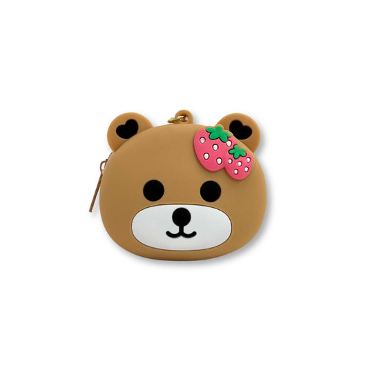 K29 Strawberry Bear Silicone Keychain Pouch