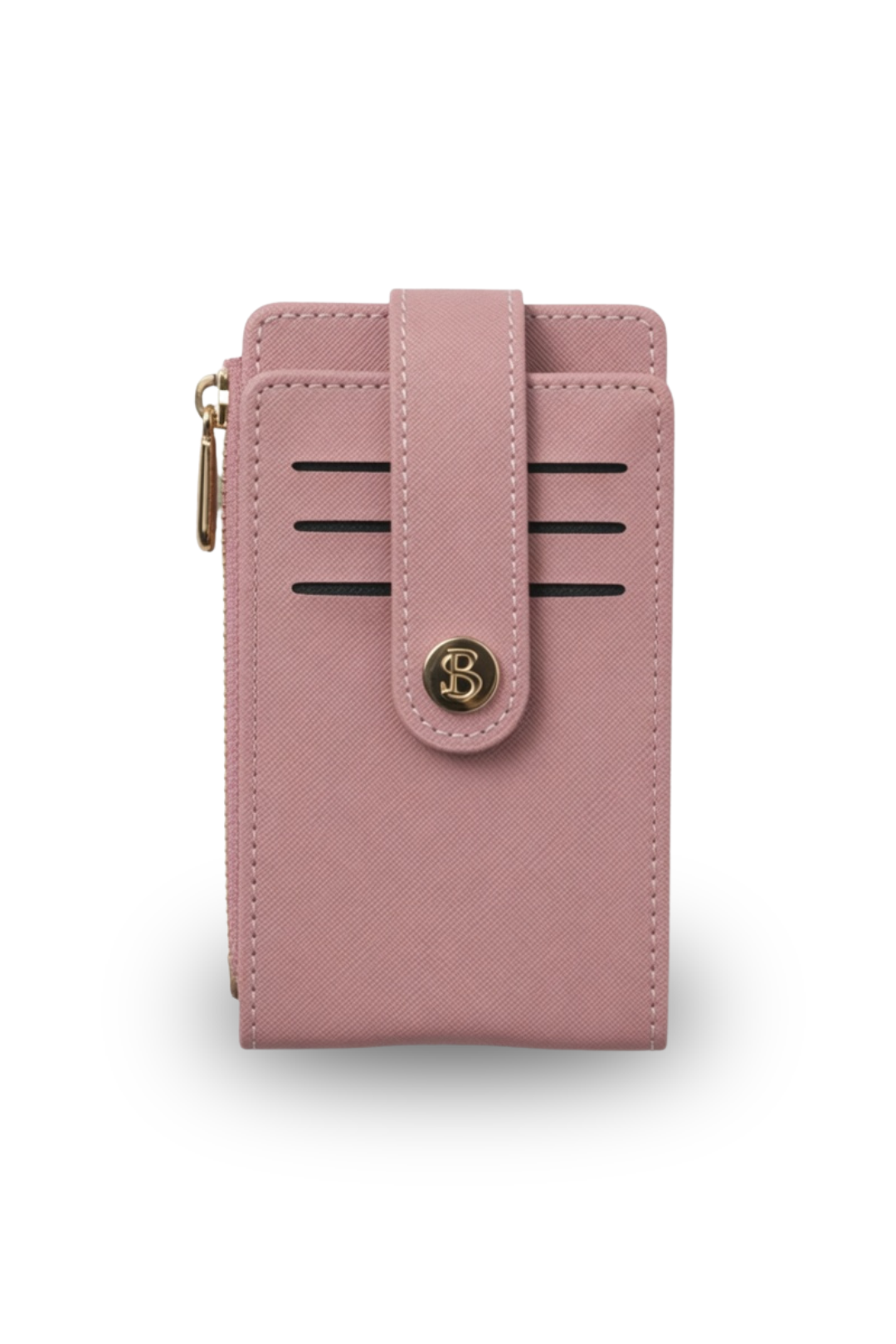 Textured Snap Closure Card Wallet