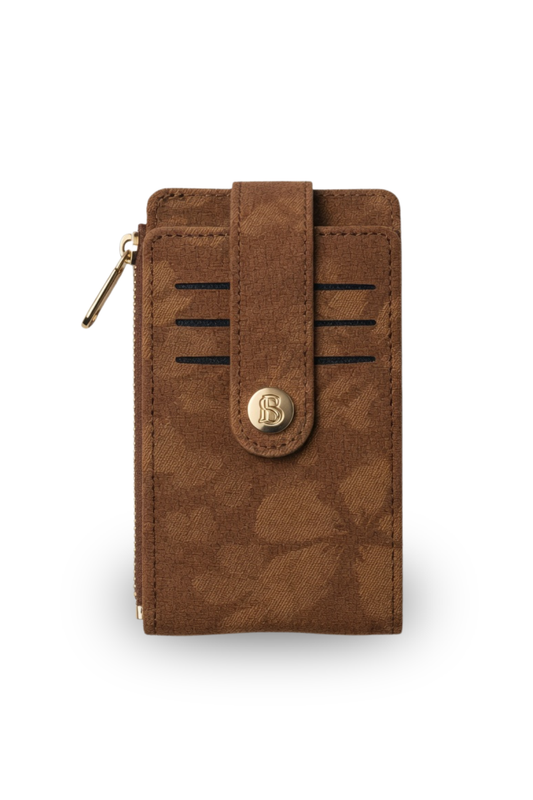 Floral Textured Snap Card Wallet
