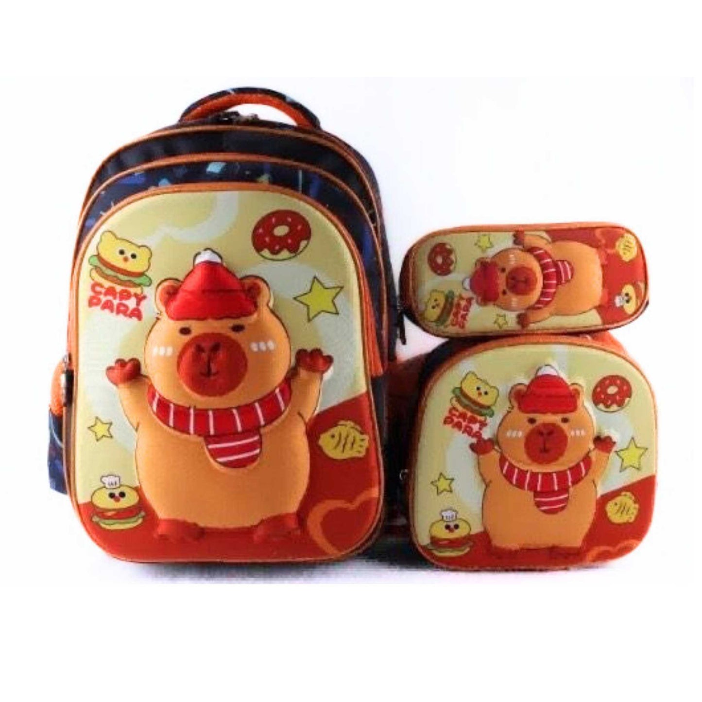 Capybara 3 Piece Backpack set