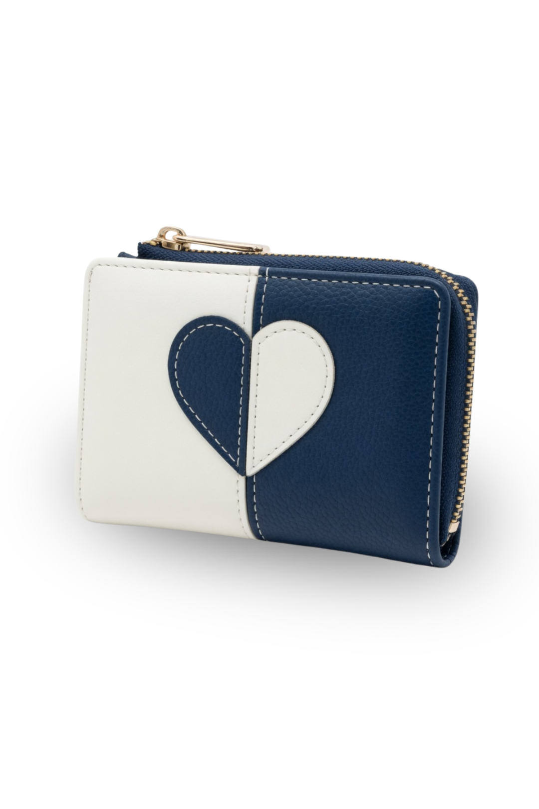 Heart Patch Color block Mini Wallet