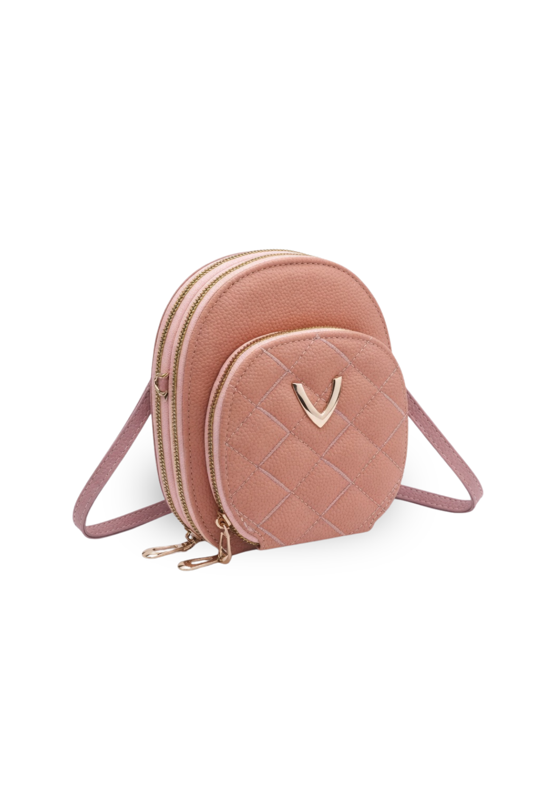Mini Quilted Double-Zip Crossbody Bag