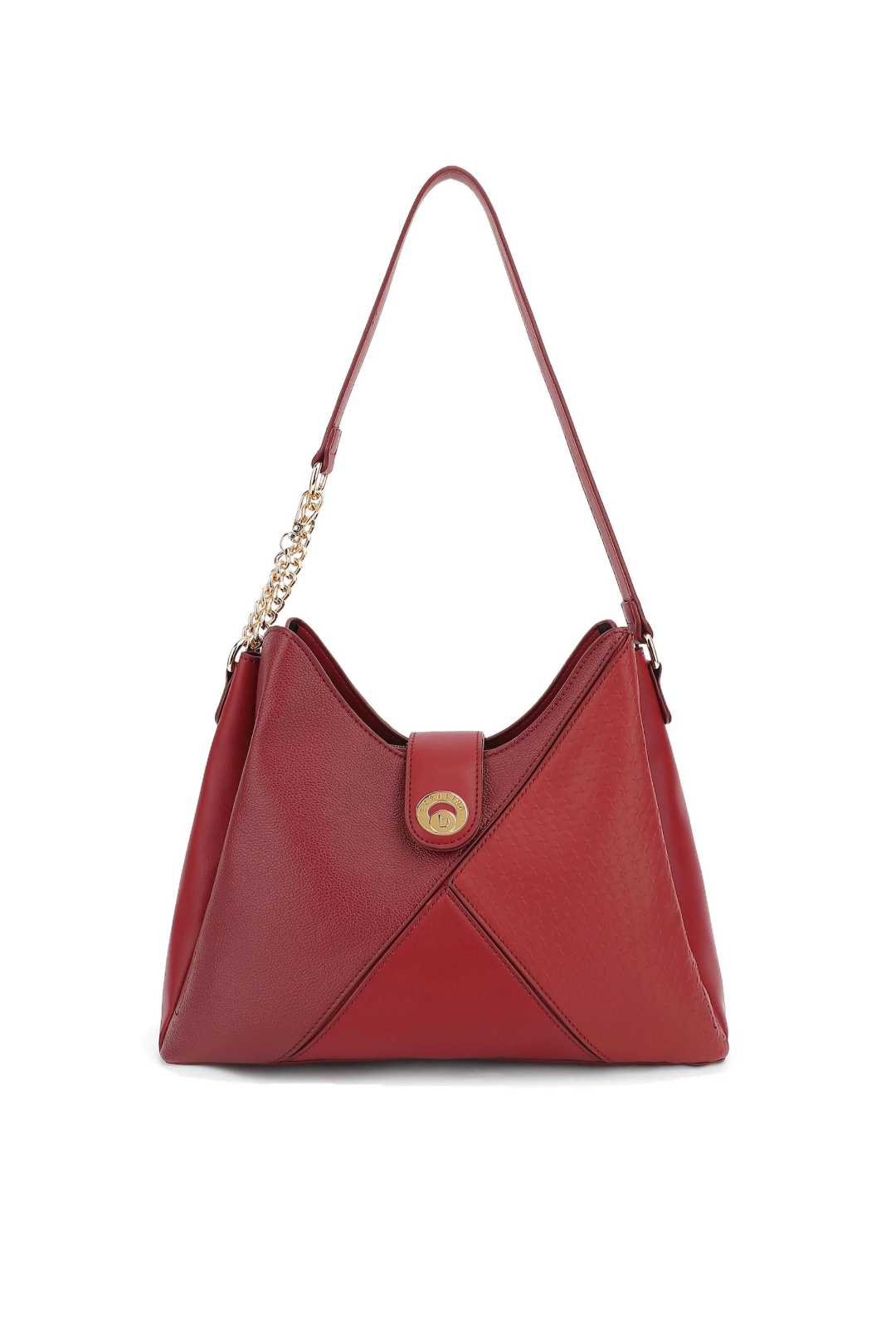 Bosalina Pattern Shoulder Bag With Gold Accent Chain