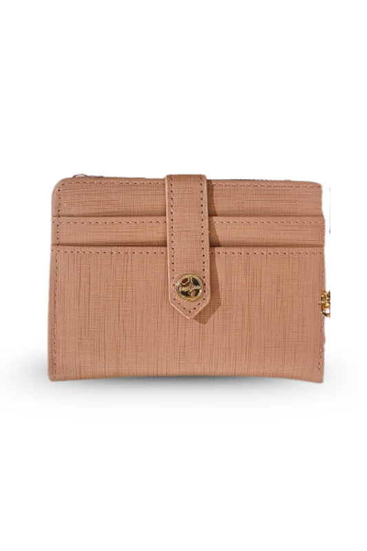 Textured Mini Wallet with Card Slots Zip Closure