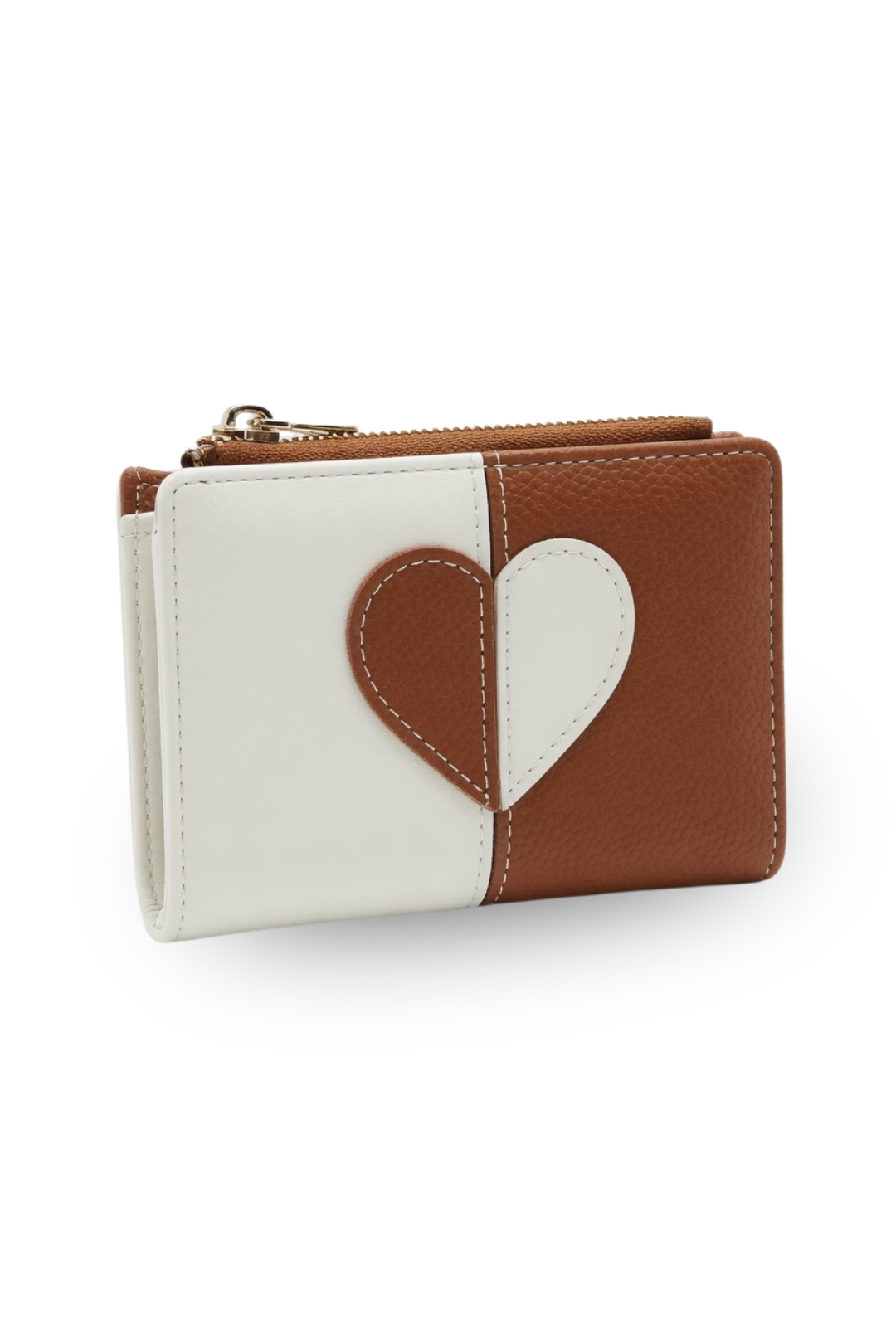 Heart Patch Color block Mini Wallet