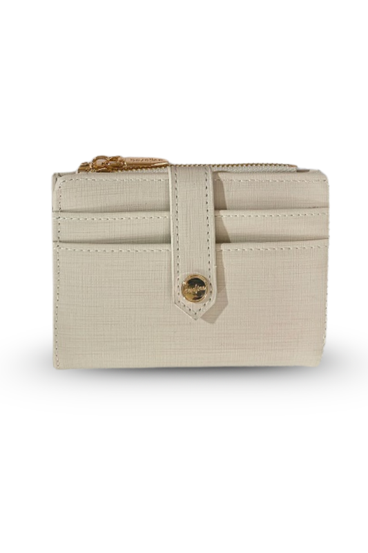 Textured Mini Wallet with Card Slots Zip Closure