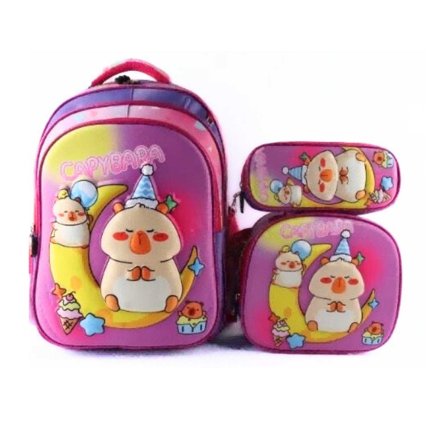 Capybara 3 Piece Backpack set