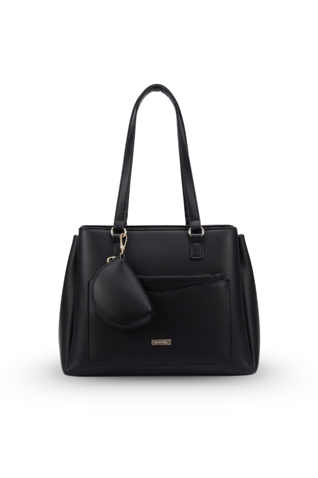 Structured Tote Handbag with Strap & Mini Pouch