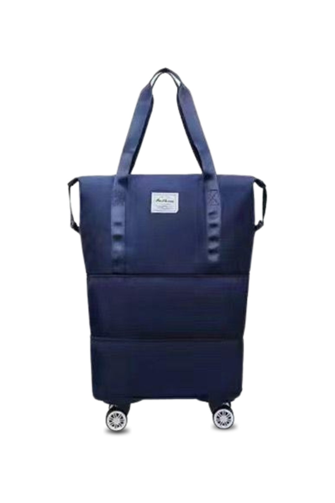 Expandable Travel Tote Bag with Luggage Wheels Sleeve