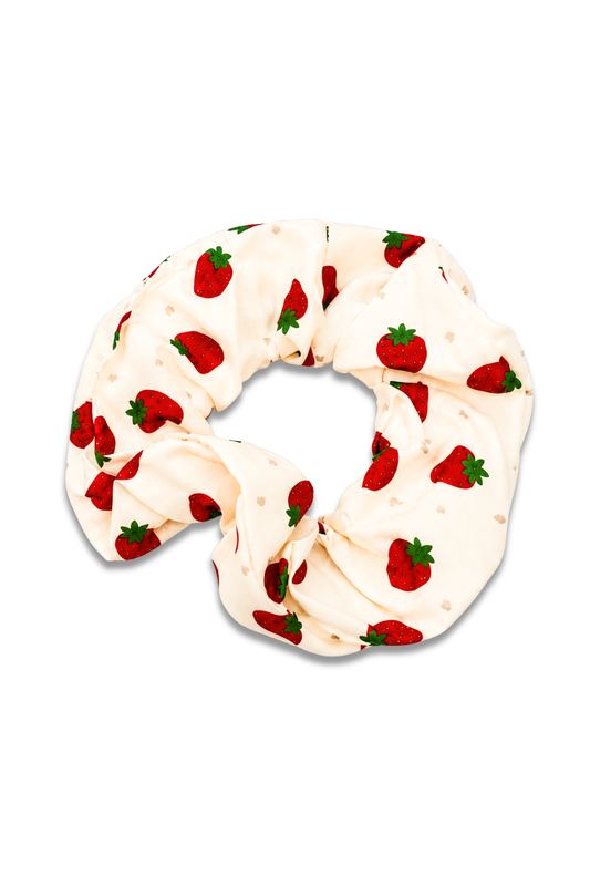 Strawberry Pattern Hair Scrunchie