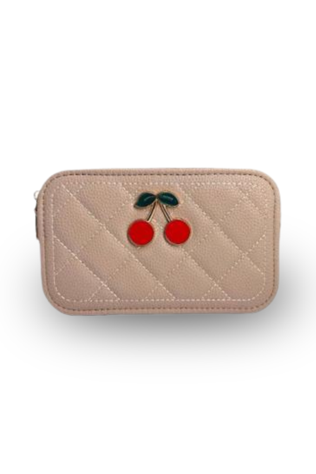 Cherry Charm Quilted Crossbody Bag with Adjustable Strap