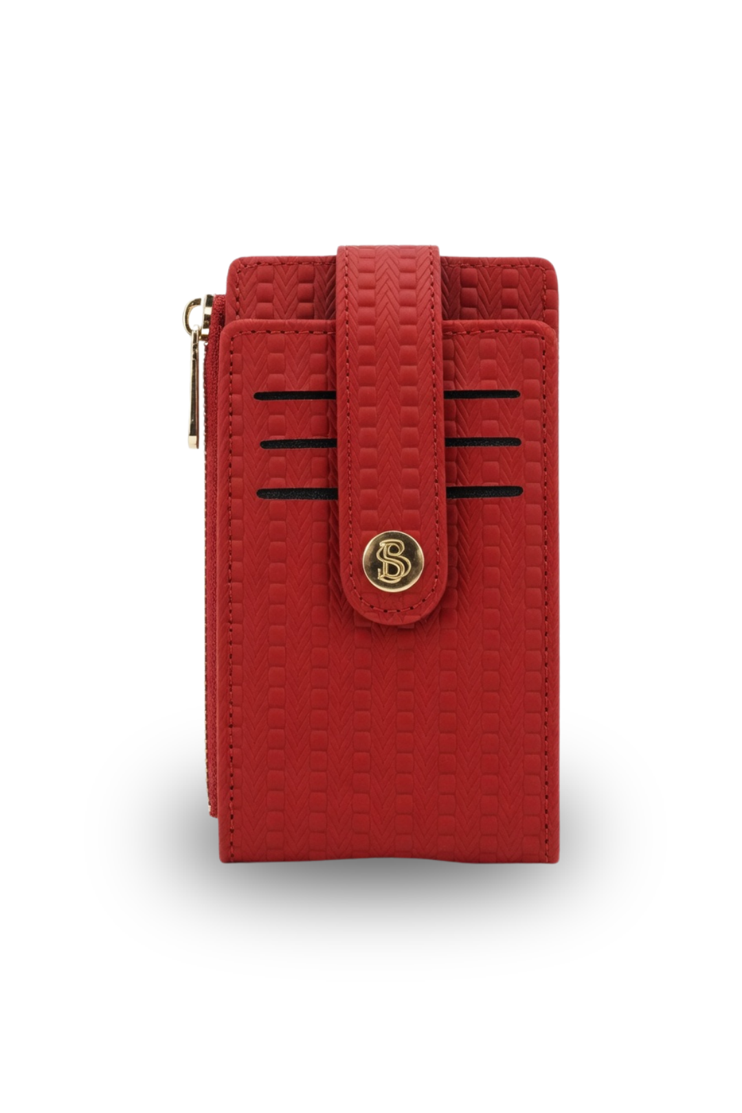 Woven Texture Snap Card Wallet