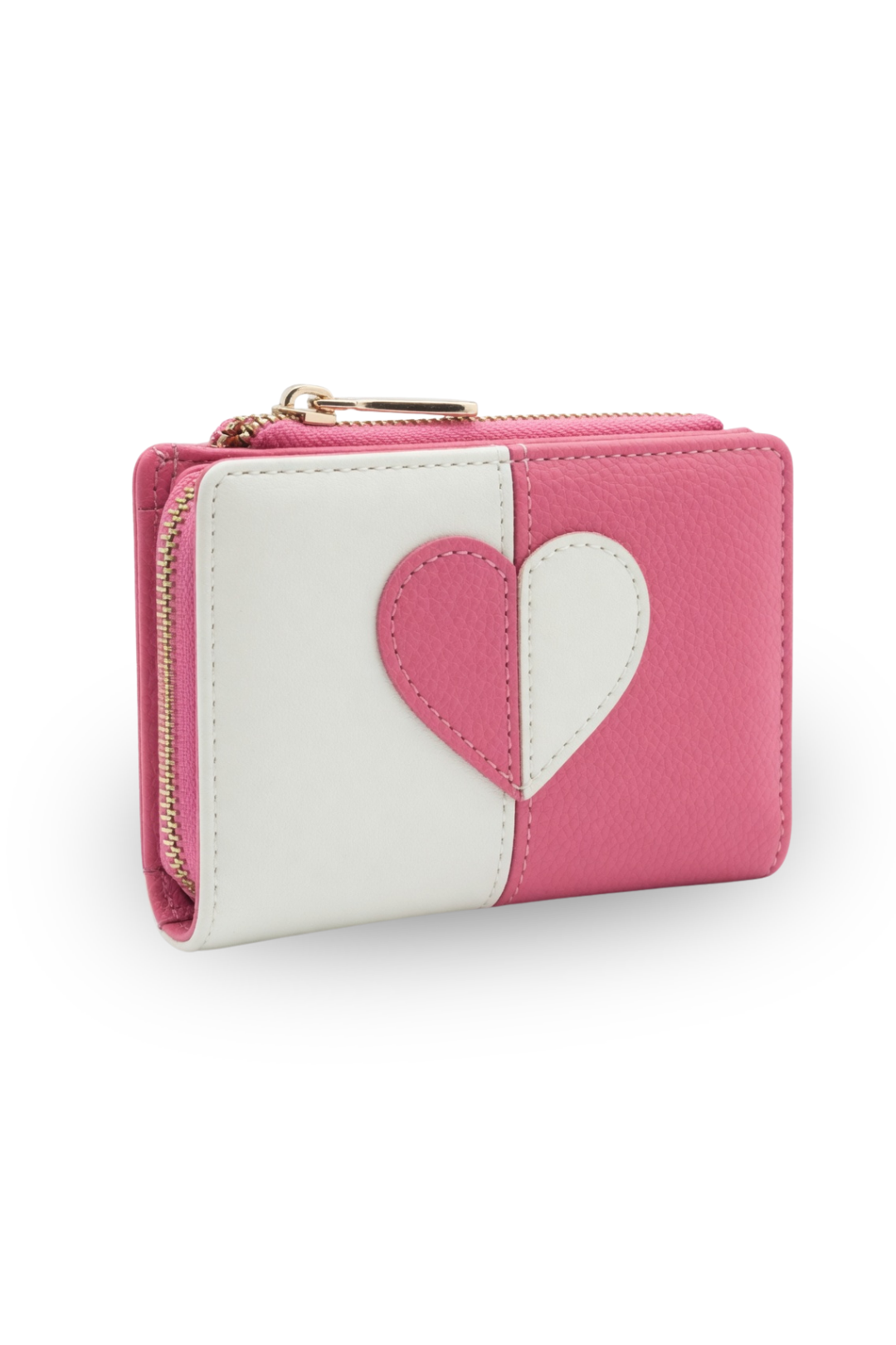 Heart Patch Color block Mini Wallet