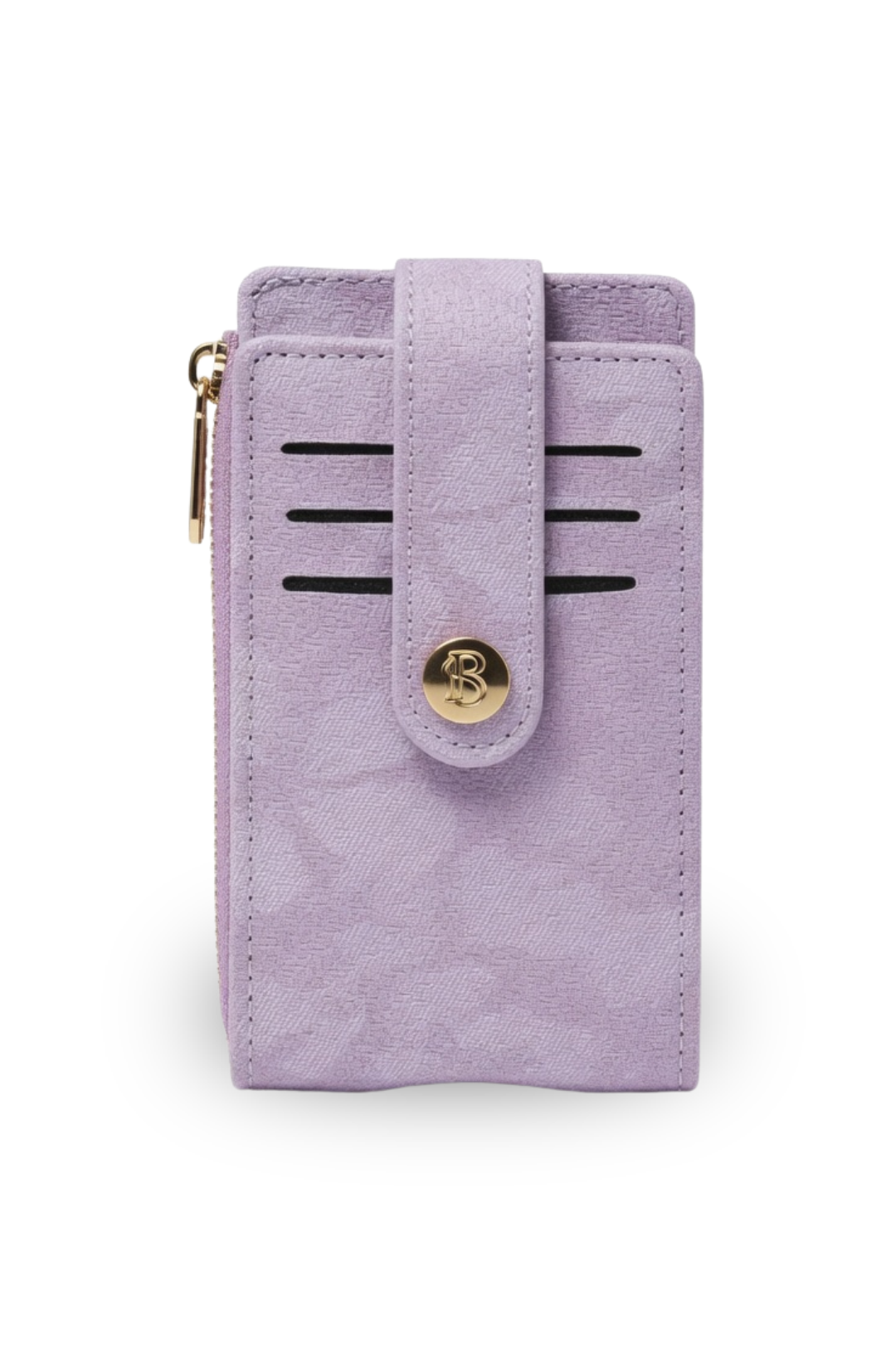 Floral Textured Snap Card Wallet