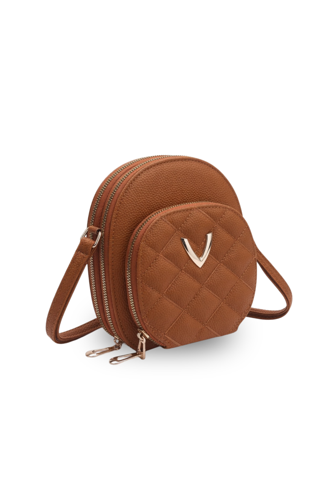 Mini Quilted Double-Zip Crossbody Bag