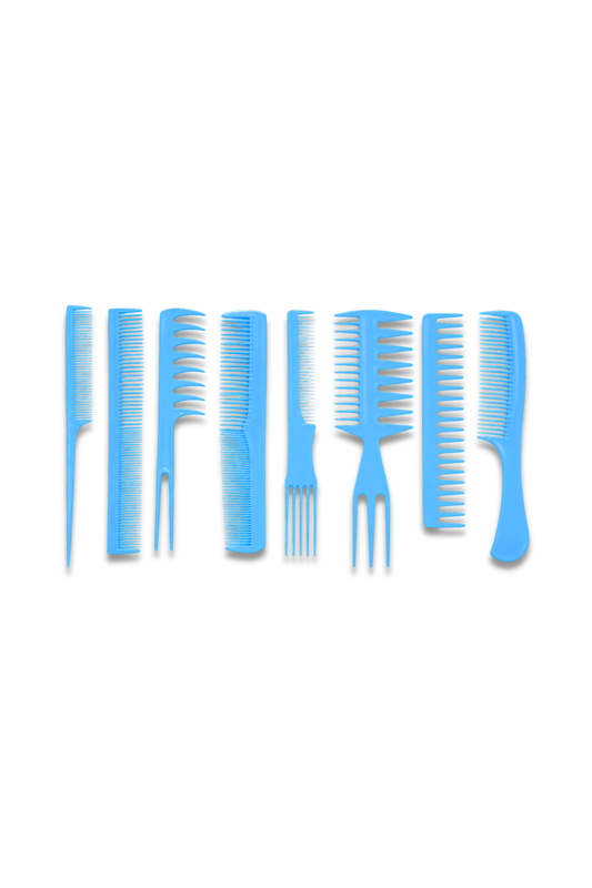 8 Piece Comb Set Essential Hair Styling And Detangling Combs