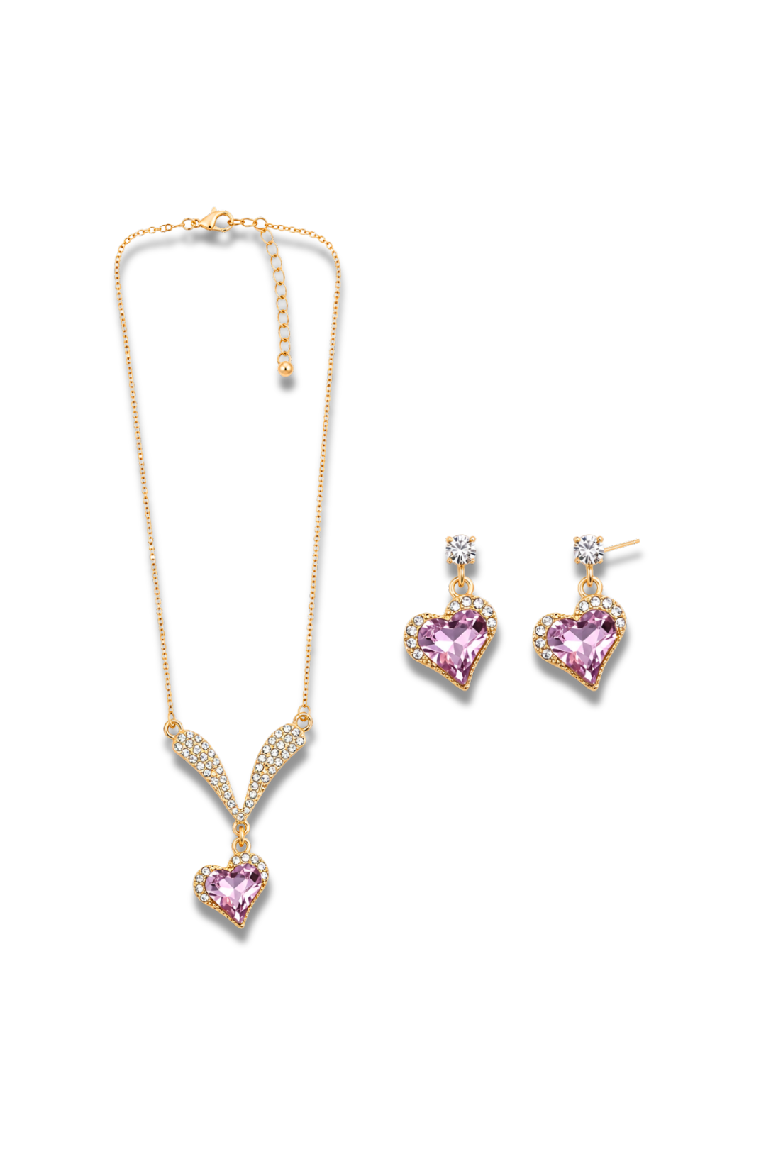 Hearts Necklace And Earrings