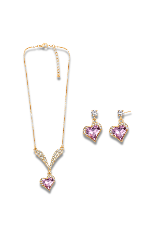 Hearts Necklace And Earrings