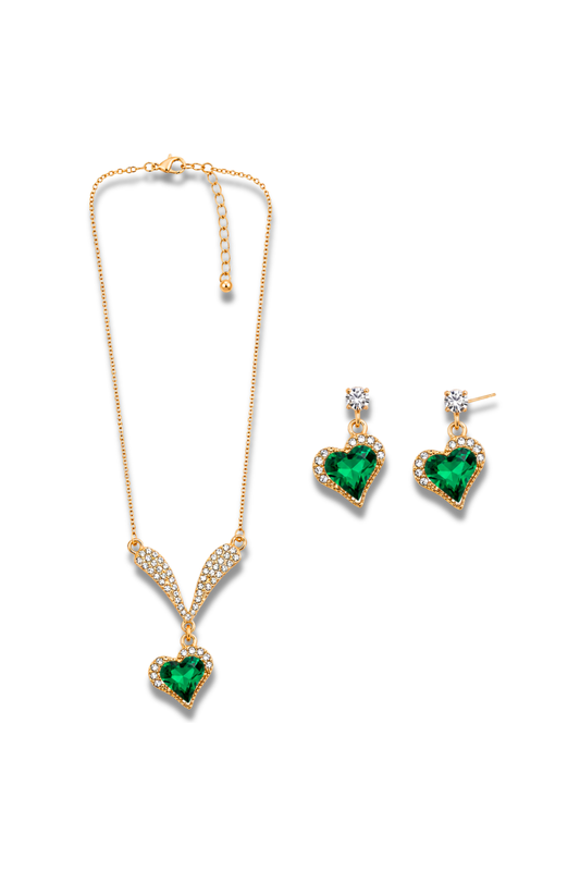 Hearts Necklace And Earrings
