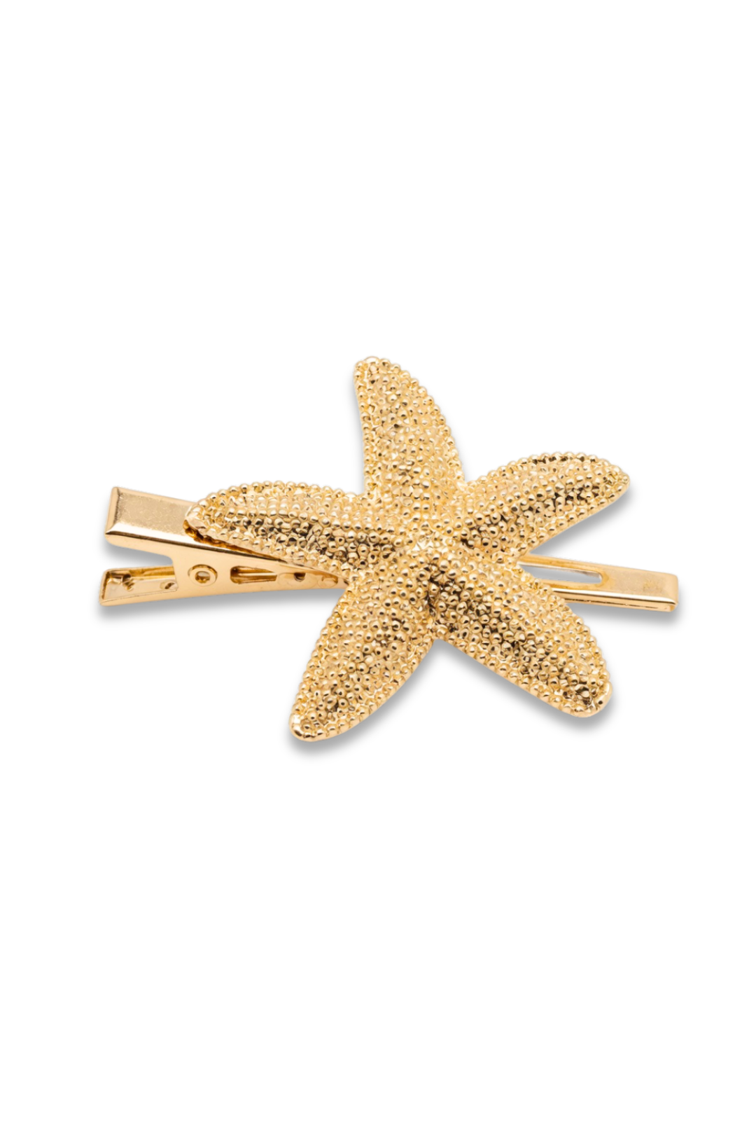 Golden Seashell Starfish Hair Clip