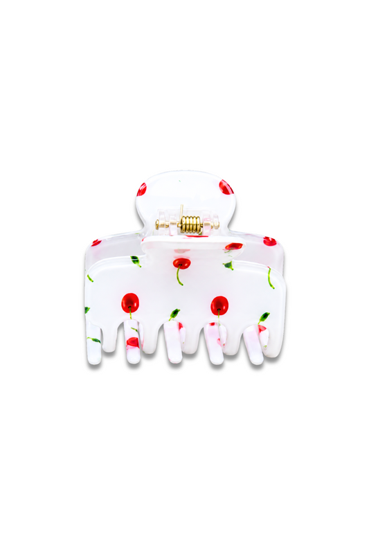 Cherry Print Hair Claw Clip