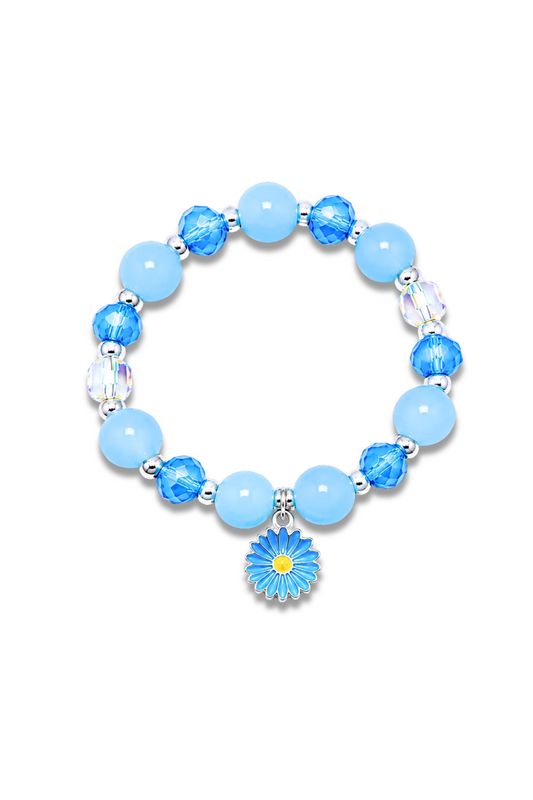 Daisy Charm Beaded Bracelet