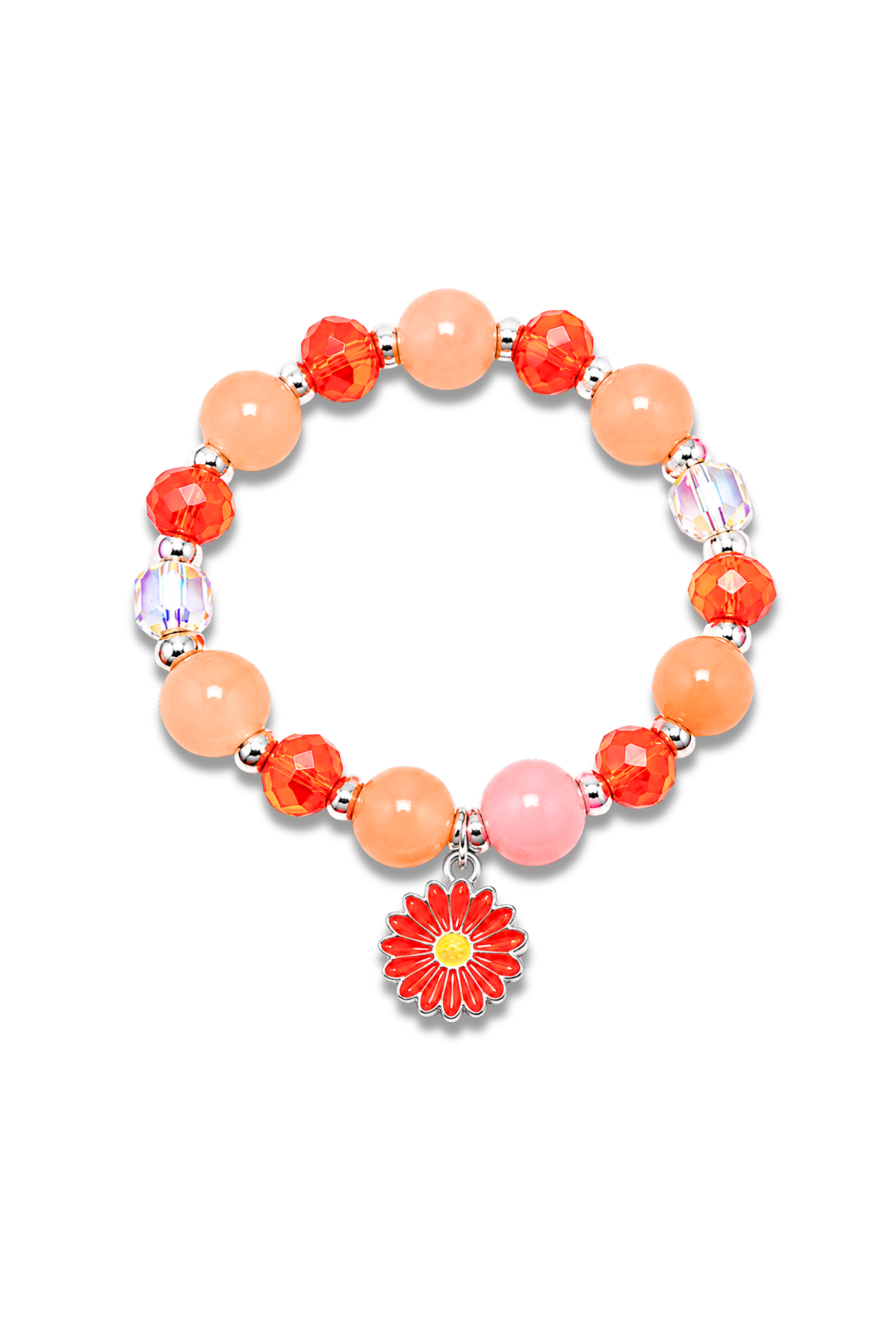 Daisy Charm Beaded Bracelet