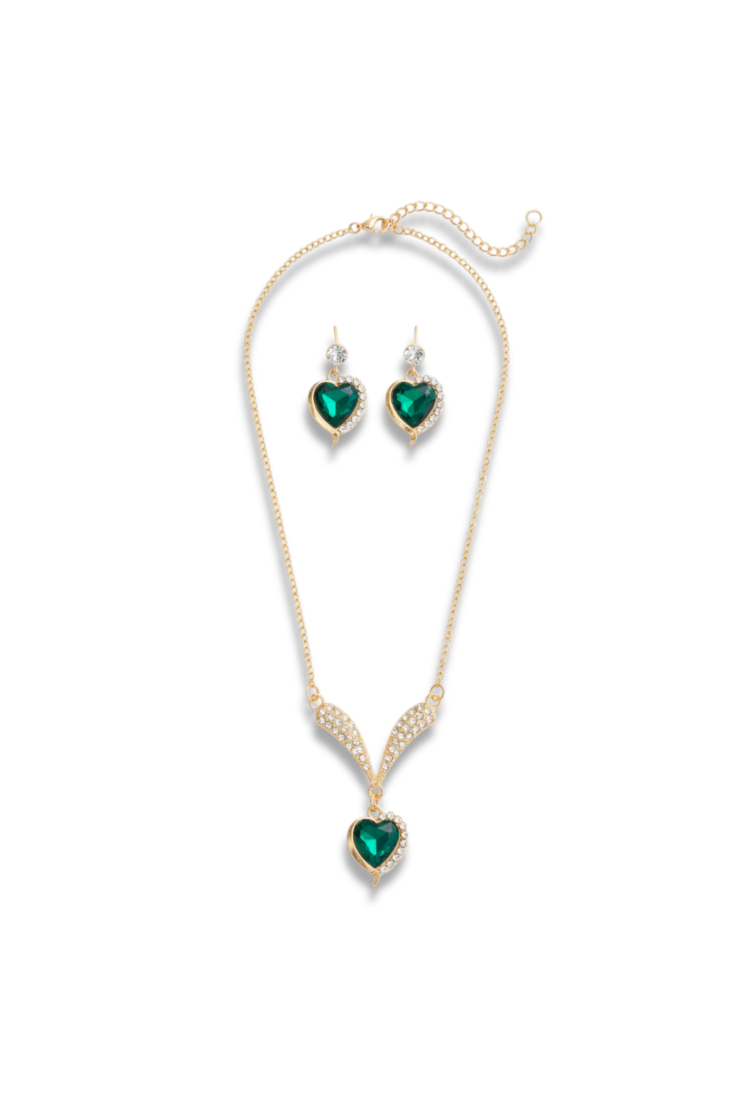 Heart Shaped Necklace And Earring Set